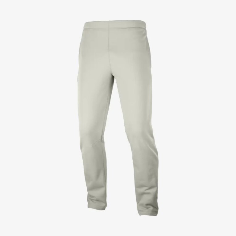 Light Grey Salomon Essential Warm Fleece Men's Sport Pants | IE CT8370